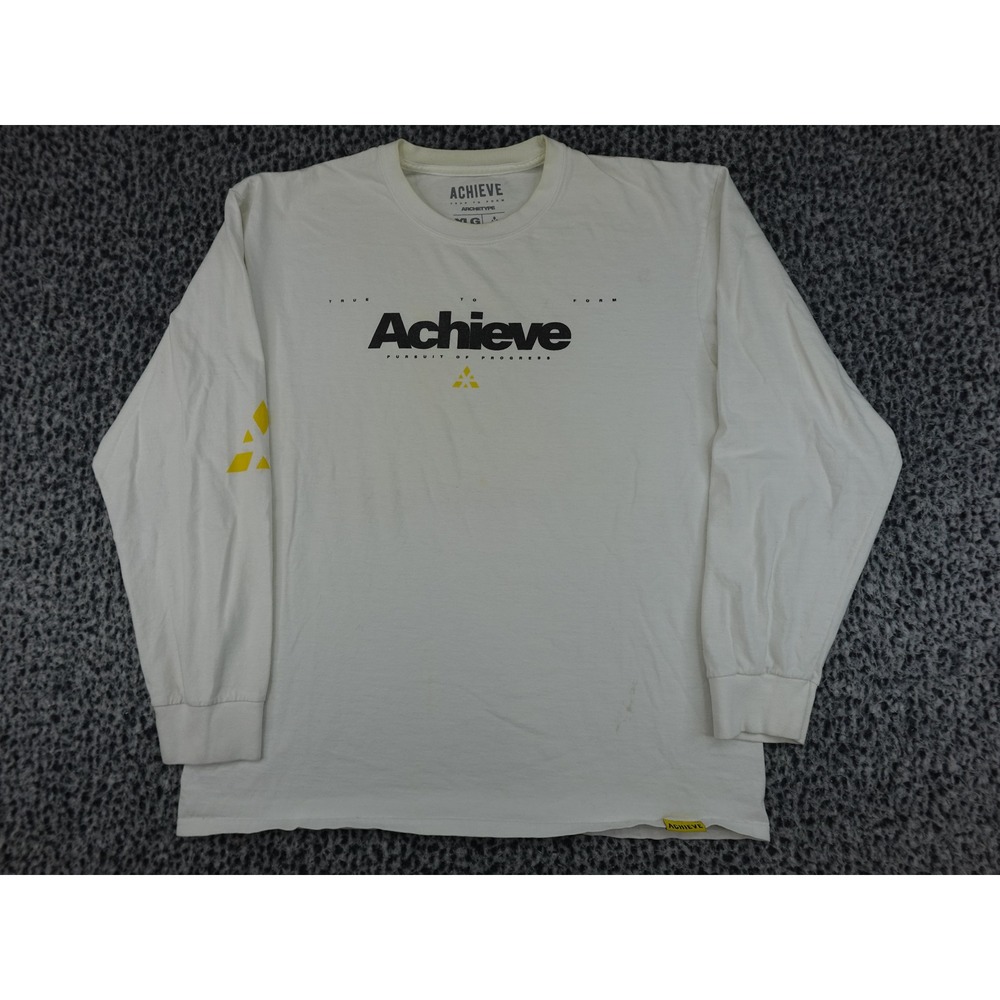 Achieve Archetype Long Sleeve Shirt Mens XL Cream Graphic‎ Streetwear Tee